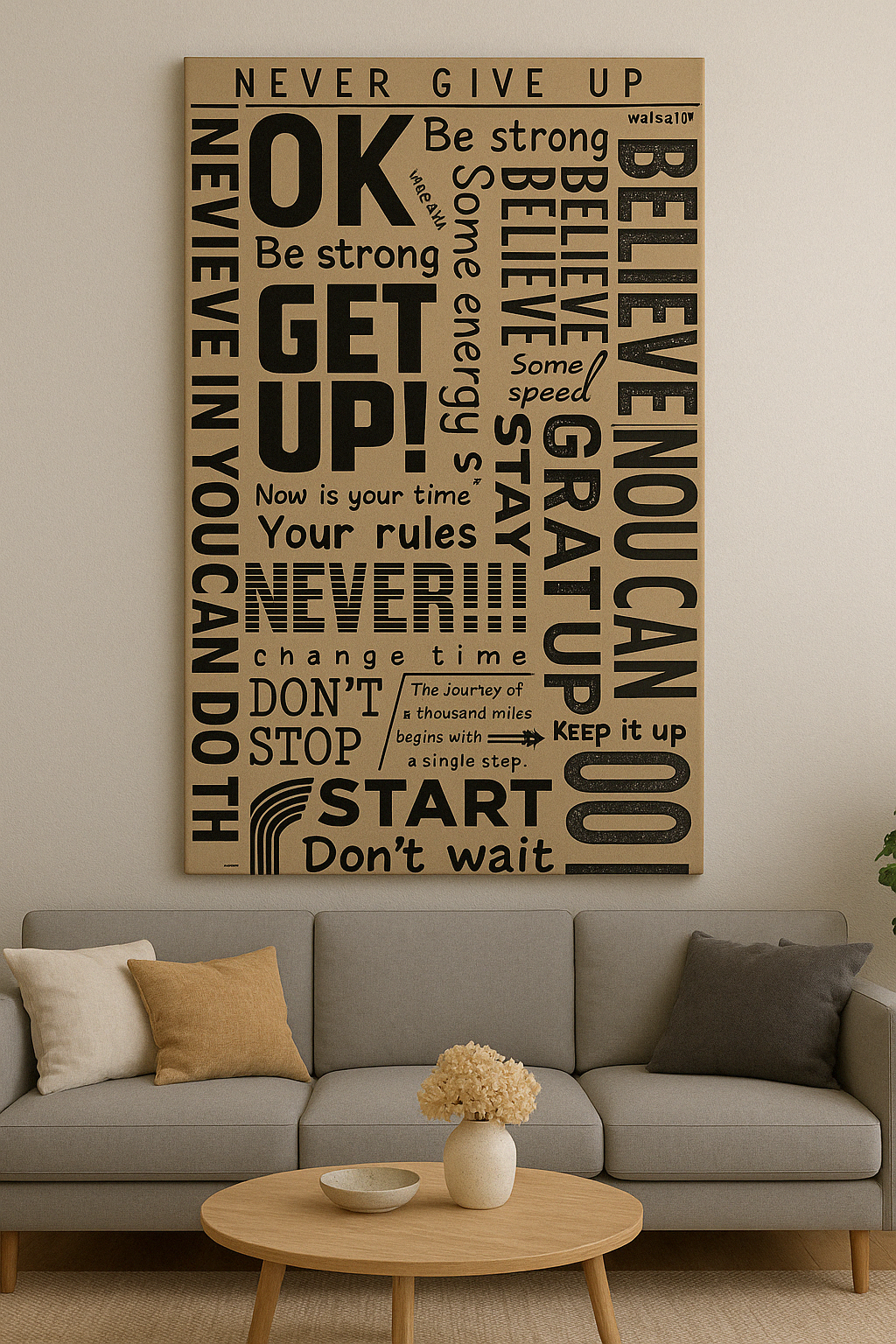 NEVER GIVE UP CANVAS