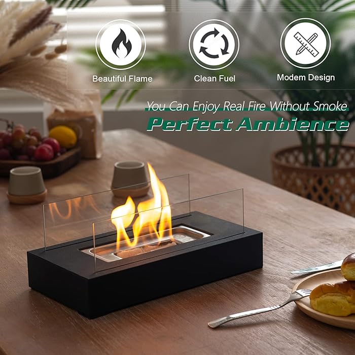 RECTANGULAR TABLE FIREPLACE LAMP