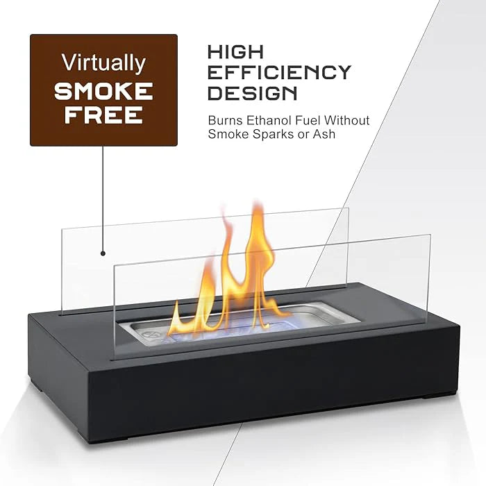 RECTANGULAR TABLE FIREPLACE LAMP