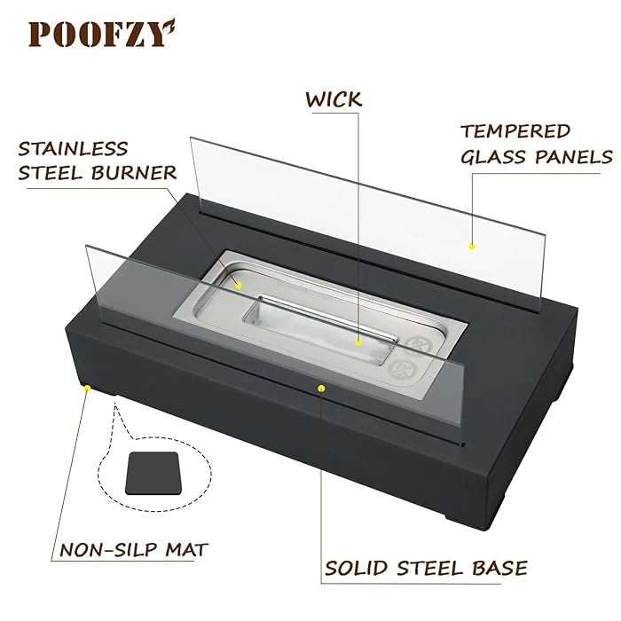 RECTANGULAR TABLE FIREPLACE LAMP